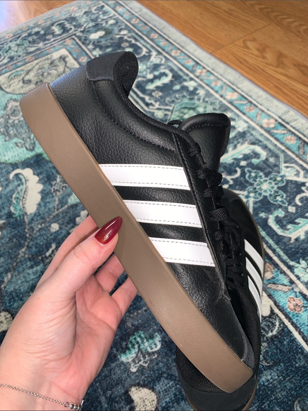 Adidas VL court 3.0 7.5 shoes skater sneakers black stripe - Picture 4 of 6